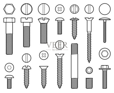 坚果,工业,钉子,矢量,螺钉